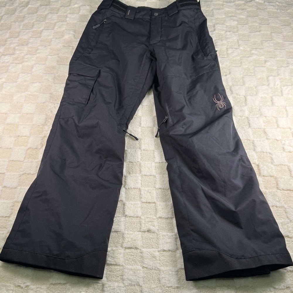Spyder Mens Ski Pants Dark Gray Cargo Snowboard Trousers 32x31